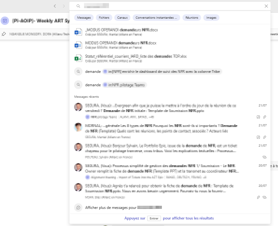 Mes astuces productivité : faire plus, en travaillant moins 17 Barre de recherche Teams